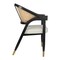 Merrick Lane Bronson Cane Rattan Padded Accent or Dining Chair with Metallic Accented Legs